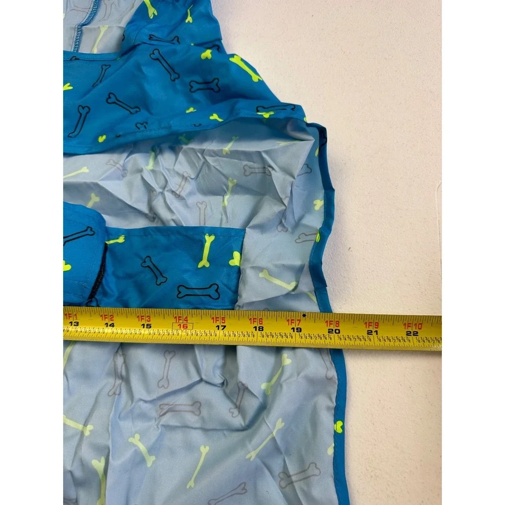 Top Paw Dog Raincoat XL Blue Bone Print Packable Waterproof Travel NWT Coat Pet